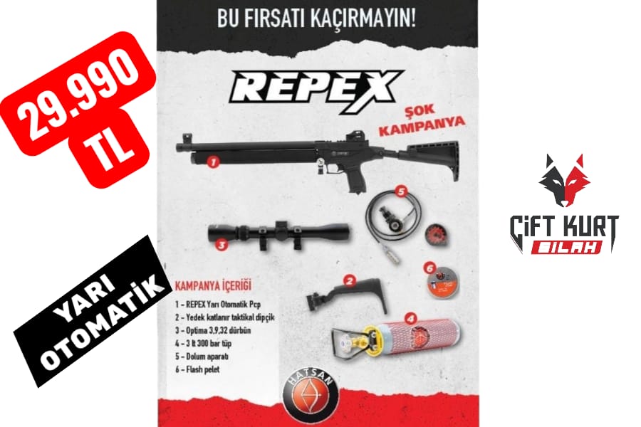 Hatsan Repex 5,5mm Yarı Otomatik PCP Havalı Nişan Tüfeği (FULL SET)